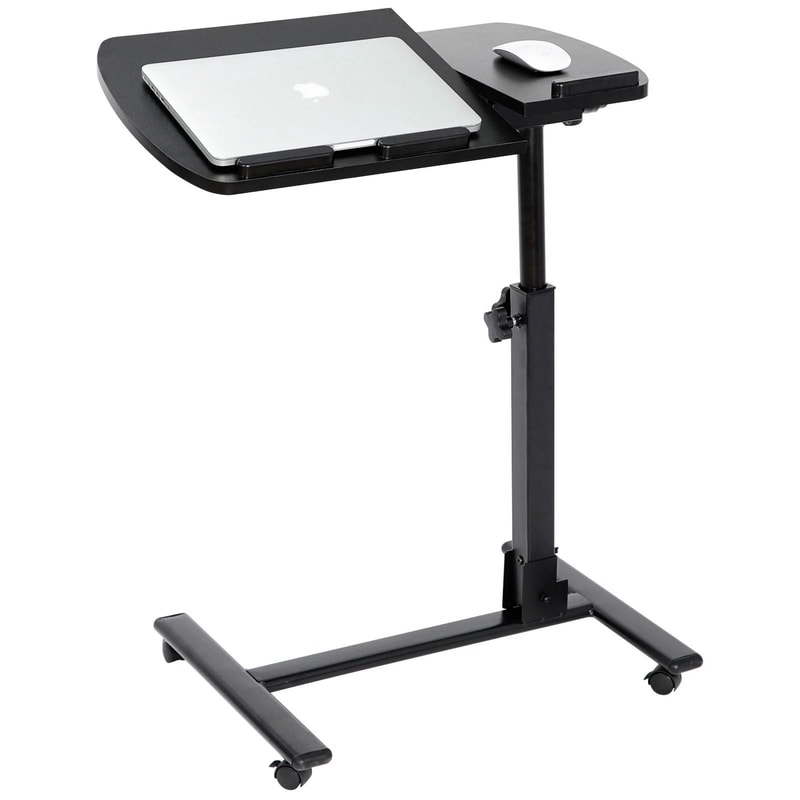 Premium Adjustable Rolling Laptop Desk Mobile Work Table With Casters 4