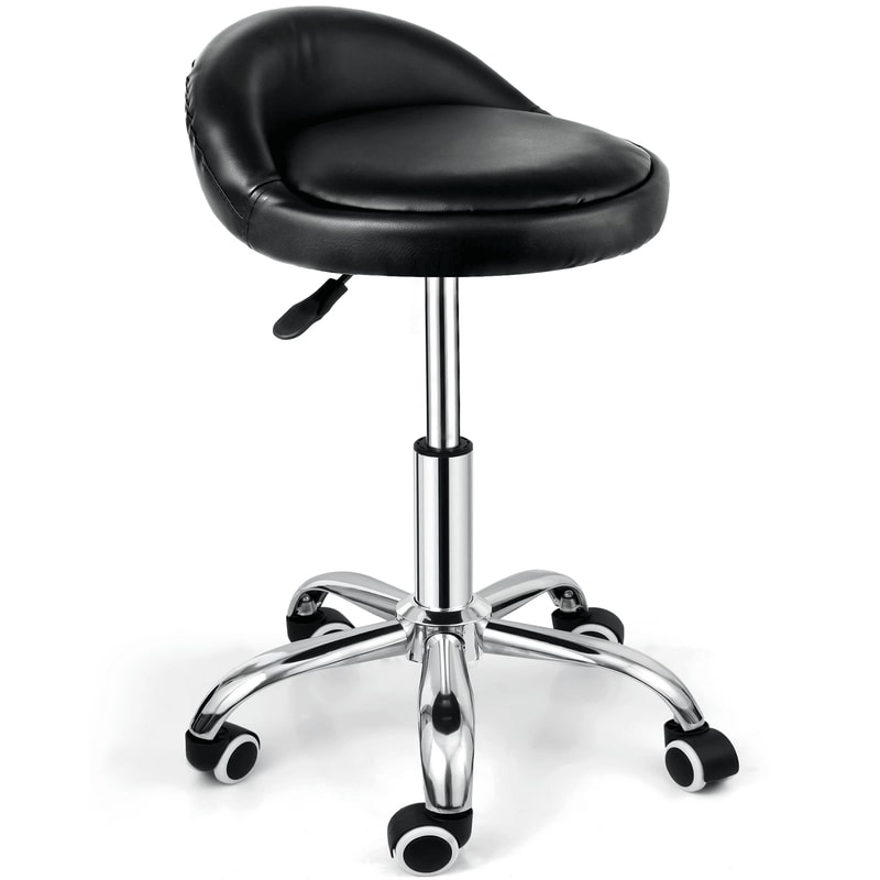 Adjustable Rolling Salon Stool With Back Hydraulic Tattoo And Massage Chair 0