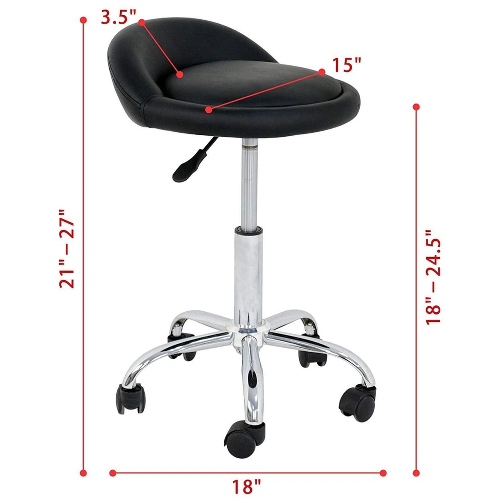 Adjustable Rolling Salon Stool With Back Hydraulic Tattoo And Massage Chair 3
