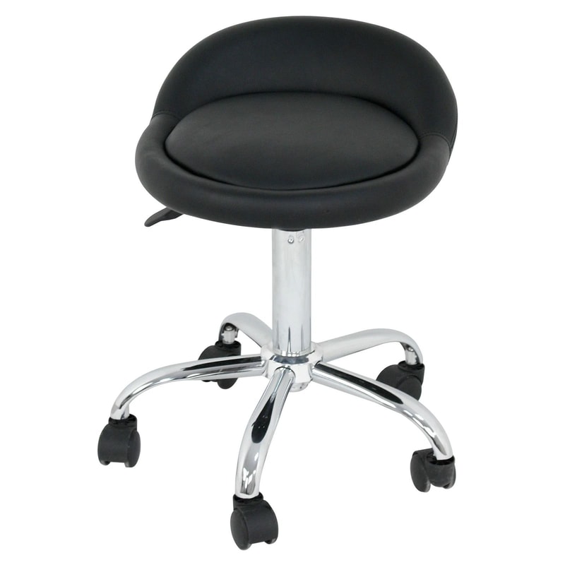Adjustable Rolling Salon Stool With Back Hydraulic Tattoo And Massage Chair 4