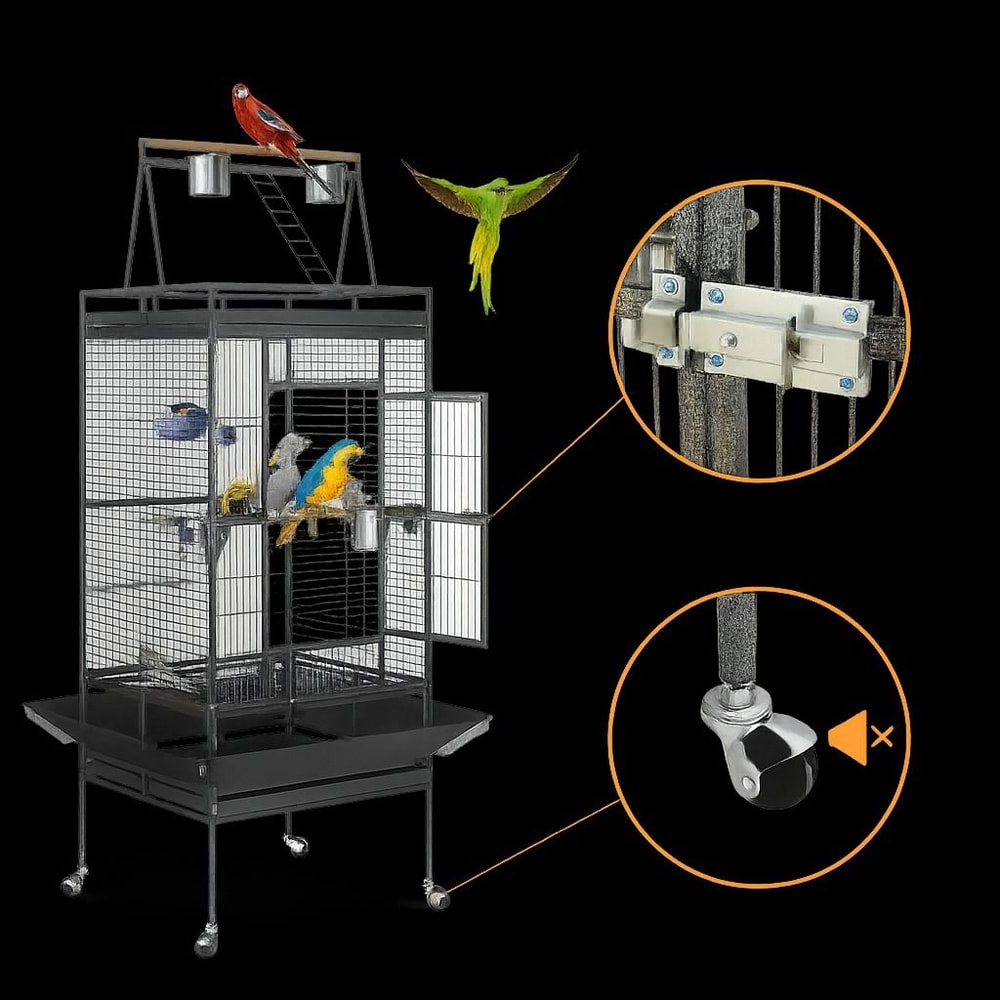 Large Bird Cage Play Top For Parrot Finch Macaw And Cockatoo Perfect Flight Cage For Birds 0