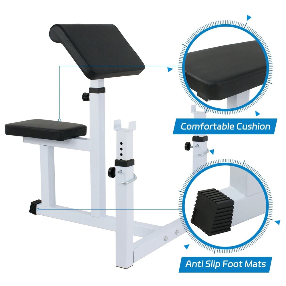 Adjustable Preacher Curl Bench For Arm Strength Muscle Training 15