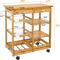 Rolling Kitchen Island Mobile Serving Cart With Storage Wood Rolling Storage For Home And Restauran 10