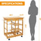 Rolling Kitchen Island Mobile Serving Cart With Storage Wood Rolling Storage For Home And Restauran 9