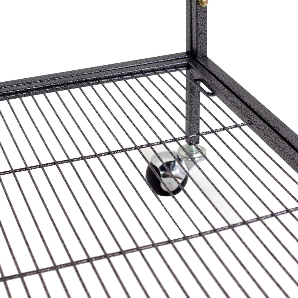 Large Spacious Wrought Iron Bird Cage With Rolling Stand For Parakeets Small Parrots 7