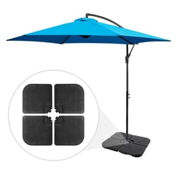 outdoor patio umbrella stand base for offset cantilever umbrella, heavy duty square base for maximum stability