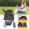 4 Wheel Pet Stroller For Dogs Cats With Storage Basket And Cup Holder 7