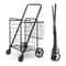 Folding Shopping Cart For Groceries And Laundry With Wheels And Double Basket Black 1