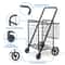 Folding Shopping Cart For Groceries And Laundry With Wheels And Double Basket Black 8
