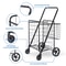 Folding Shopping Cart For Groceries And Laundry With Wheels And Double Basket Black 8