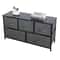 Dark Grey 5 Drawer Fabric Dresser Sturdy Chest With Wide Storage For Bedroom Organization 3