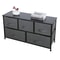 Dark Grey 5 Drawer Fabric Dresser Sturdy Chest With Wide Storage For Bedroom Organization 3