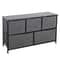 Dark Grey 5 Drawer Fabric Dresser Sturdy Chest With Wide Storage For Bedroom Organization 4