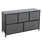 Dark Grey 5 Drawer Fabric Dresser Sturdy Chest With Wide Storage For Bedroom Organization 4