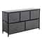 Dark Grey 5 Drawer Fabric Dresser Sturdy Chest With Wide Storage For Bedroom Organization 5