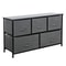 Dark Grey 5 Drawer Fabric Dresser Sturdy Chest With Wide Storage For Bedroom Organization 5