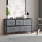 Dark Grey 5 Drawer Fabric Dresser Sturdy Chest With Wide Storage For Bedroom Organization 12