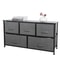 Dark Grey 5 Drawer Fabric Dresser Sturdy Chest With Wide Storage For Bedroom Organization 6