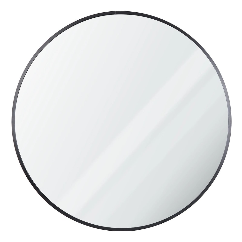 Round Black Bathroom Mirror With Metal Frame Wall Mounted Decorative Mirror 8
