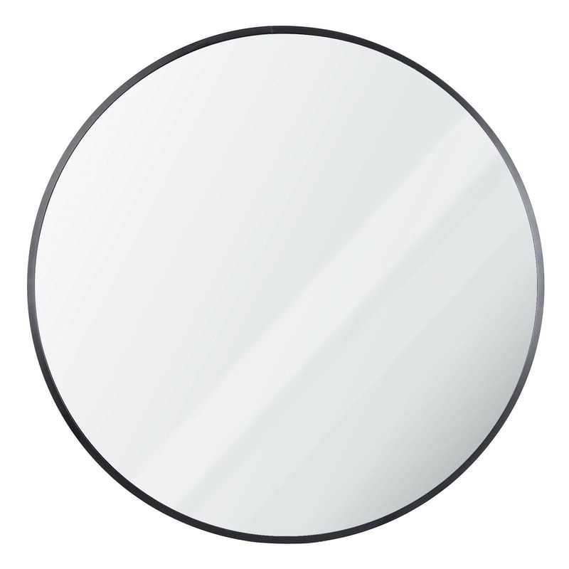 Round Black Bathroom Mirror With Metal Frame Wall Mounted Decorative Mirror 8