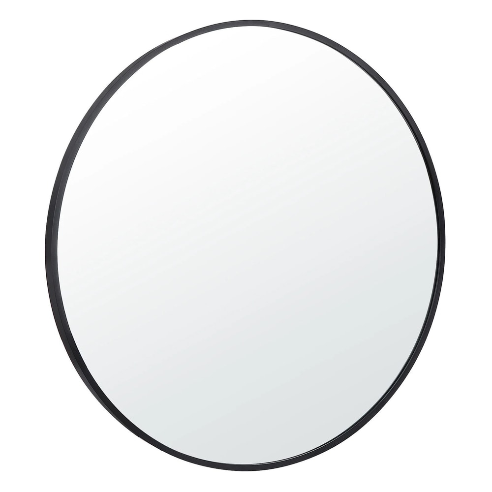 Round Black Bathroom Mirror With Metal Frame Wall Mounted Decorative Mirror 9