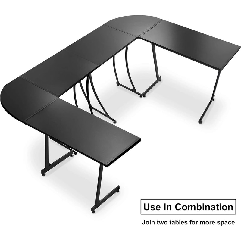 L Shaped Gaming Desk Corner Computer Desk Multifunctional PCLaptop Study Table Workstation With Spa 7