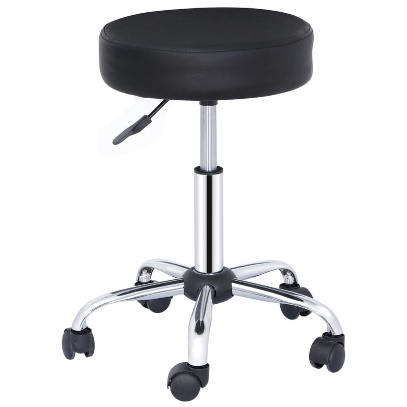 Hydraulic Rolling Stool Swivel Salon Chair Adjustable Height Office Tattoo Black 6