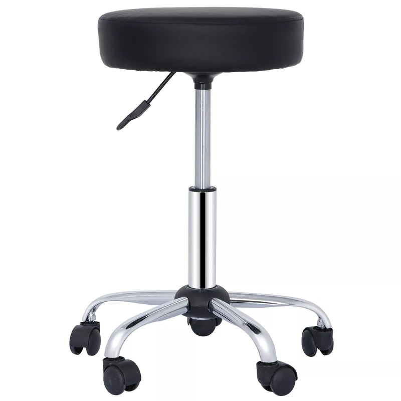 Hydraulic Rolling Stool Swivel Salon Chair Adjustable Height Office Tattoo Black 8