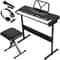 61 Key Electric Keyboard Piano Set With Stool Headphones Built In Speakers 5