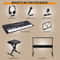 61 Key Electric Keyboard Piano Set With Stool Headphones Built In Speakers 8
