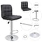 Set Of Adjustable Swivel Bar Stools With Backrest PU Leather Black 1