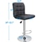 Set Of Adjustable Swivel Bar Stools With Backrest PU Leather Black 2