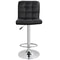 Set Of Adjustable Swivel Bar Stools With Backrest PU Leather Black 5