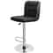 Set Of Adjustable Swivel Bar Stools With Backrest PU Leather Black 7