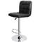 Set Of Adjustable Swivel Bar Stools With Backrest PU Leather Black 7