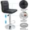 Set Of Adjustable Swivel Bar Stools With Backrest PU Leather Black 8