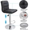 Set Of Adjustable Swivel Bar Stools With Backrest PU Leather Black 8