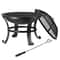 Outdoor Wood Burning Fire Pit With Mesh Lid And Fire Picker Perfect For Backyard BBQs And Outdoor G 5