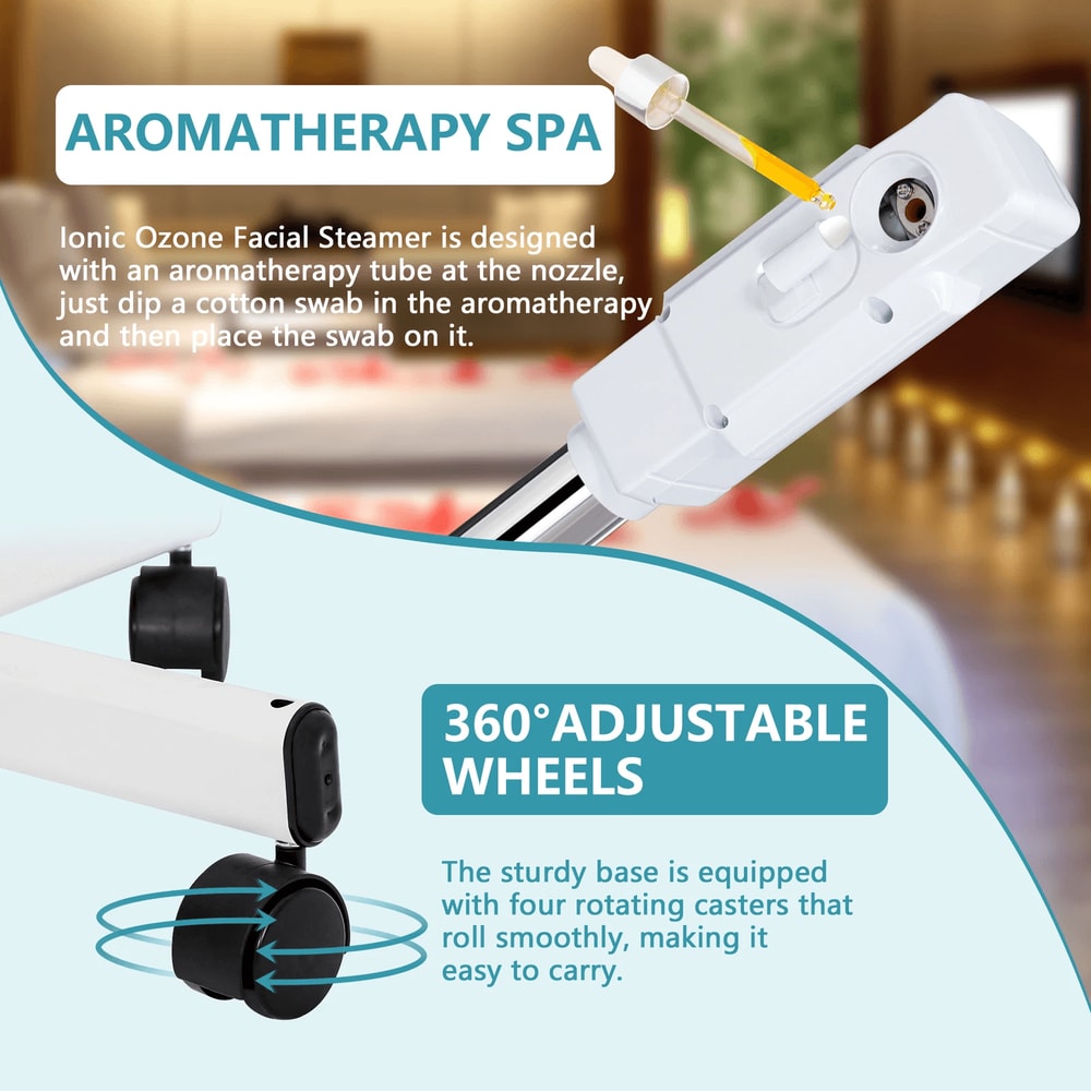 2in1 Professional Ionic Ozone Facial Steamer With Magnifying Lamp 15
