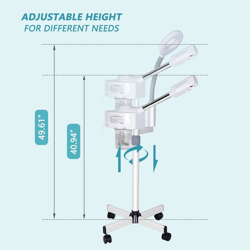 2in1 Professional Ionic Ozone Facial Steamer With Magnifying Lamp 19