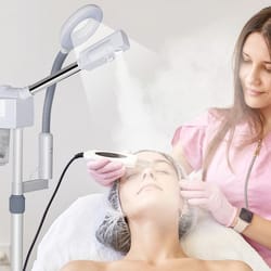2in1 professional ionic ozone facial steamer with magnifying lamp