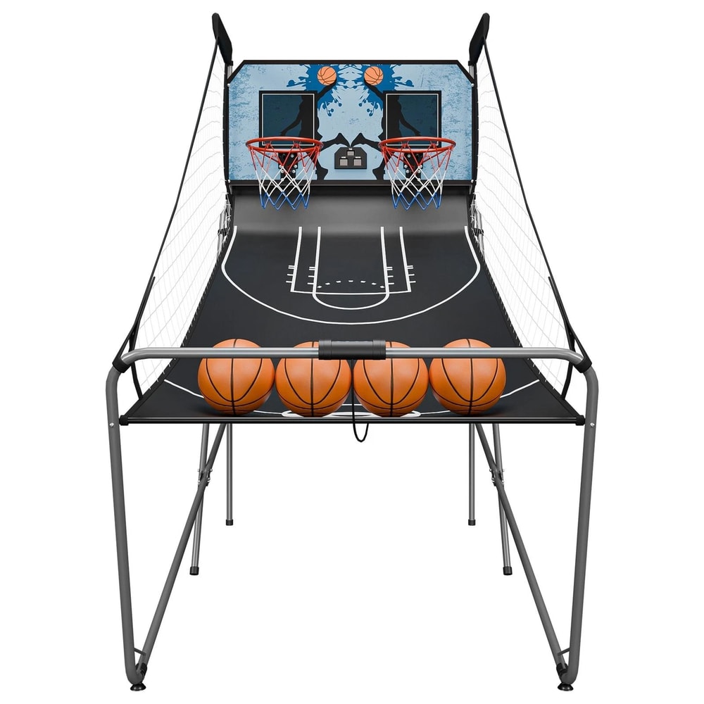 Foldable Indoor Basketball Arcade Game Double Shot 2 Player Electric Scoreboard For Fun Family Play 15
