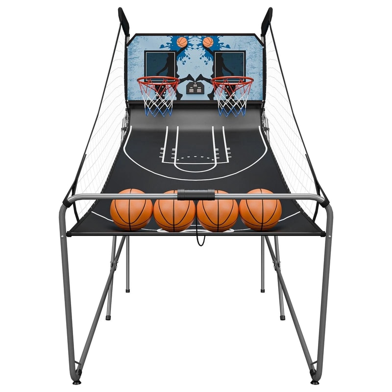 Foldable Indoor Basketball Arcade Game Double Shot 2 Player Electric Scoreboard For Fun Family Play 15