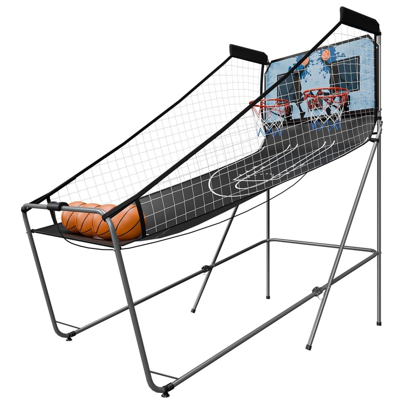 Foldable Indoor Basketball Arcade Game Double Shot 2 Player Electric Scoreboard For Fun Family Play 5