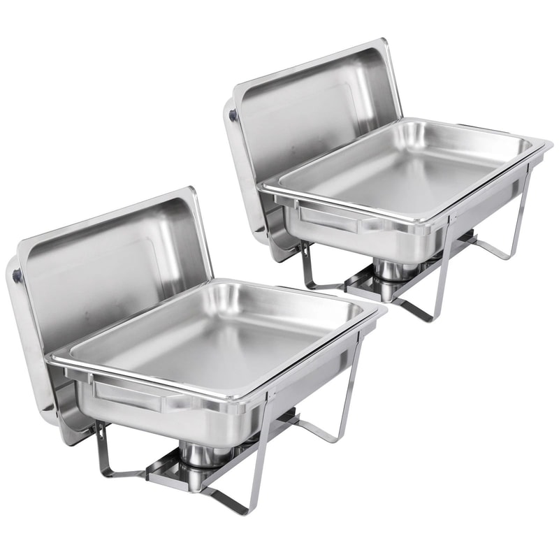 Premium Stainless Steel Chafing Dish Buffet Set With Water Pan Fuel Holder 2