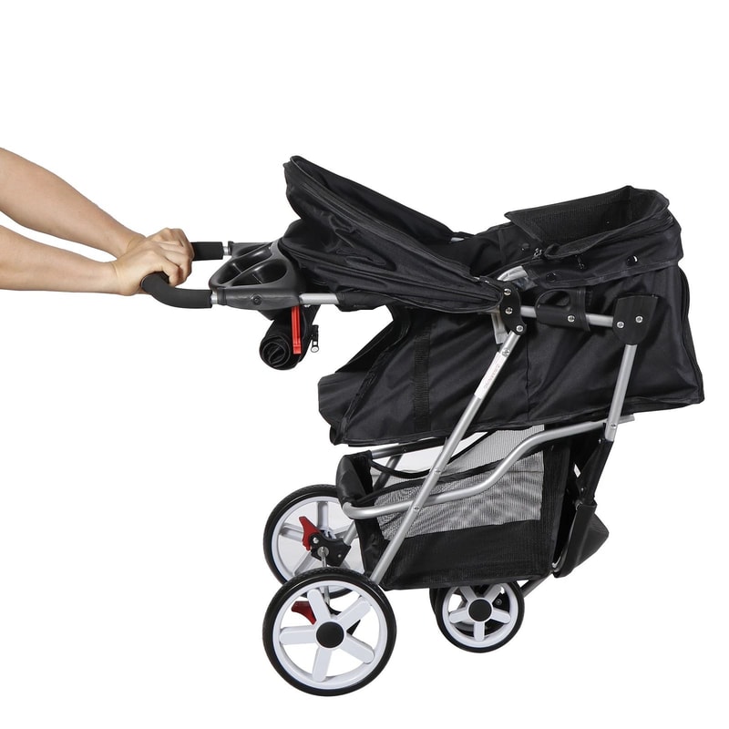 Premium Foldable 3 Wheel Pet Stroller For Cats And Dogs With Cup Holder And Storage 2