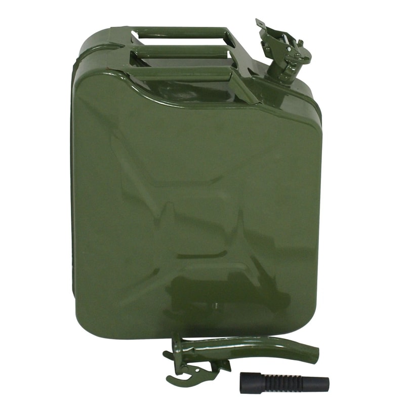 5 Gallon Military Style Metal Gas Can Durable Steel Fuel Tank Green Storage For Fuel 4