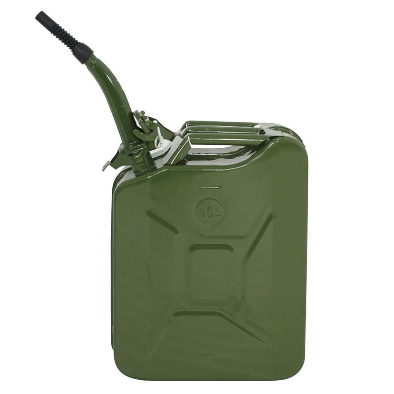 5 Gallon Military Style Metal Gas Can Durable Steel Fuel Tank Green Storage For Fuel 7
