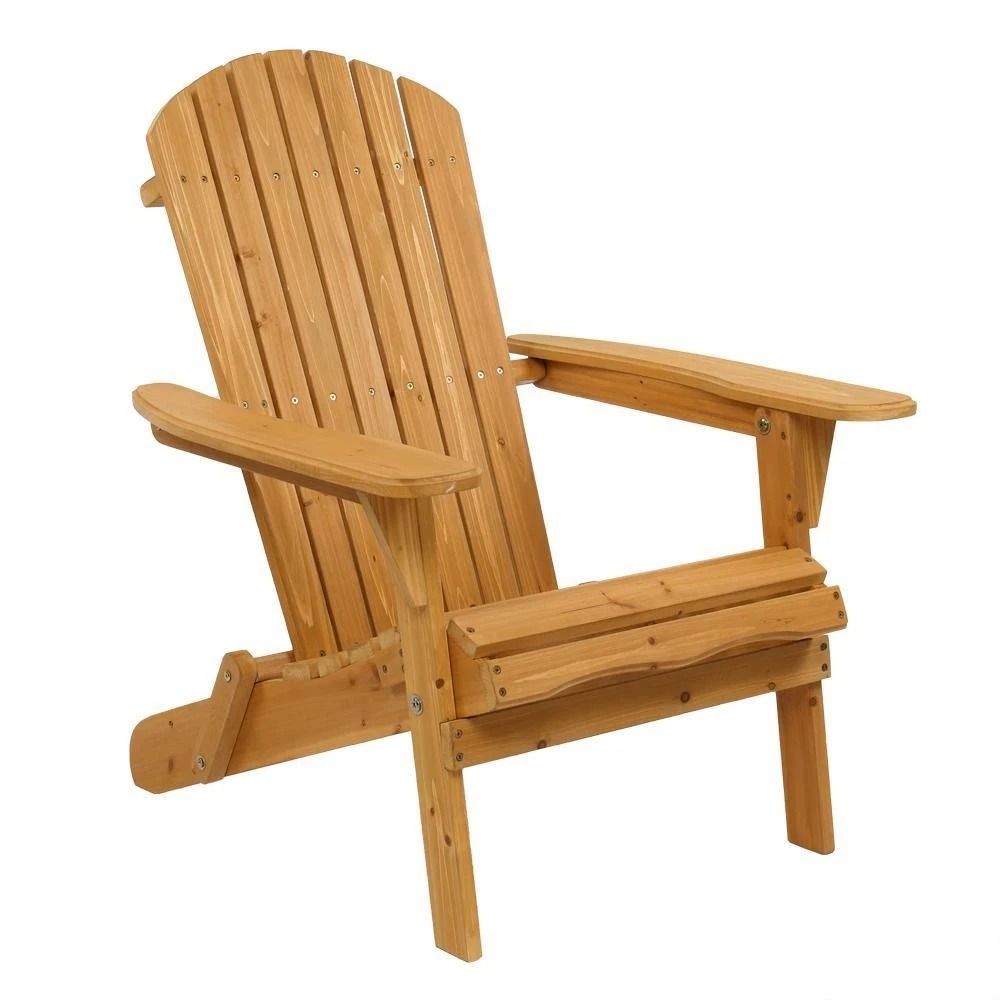 Foldable Fir Wood Adirondack Chair Comfortable Outdoor Patio Furniture Lounge Seat 9