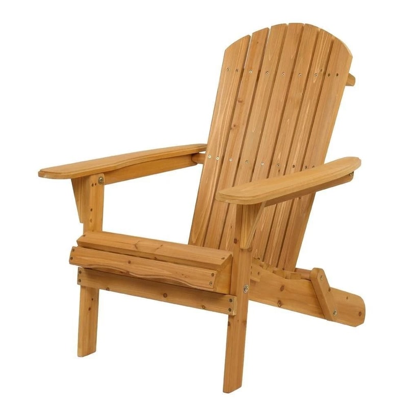Foldable Fir Wood Adirondack Chair Comfortable Outdoor Patio Furniture Lounge Seat 6